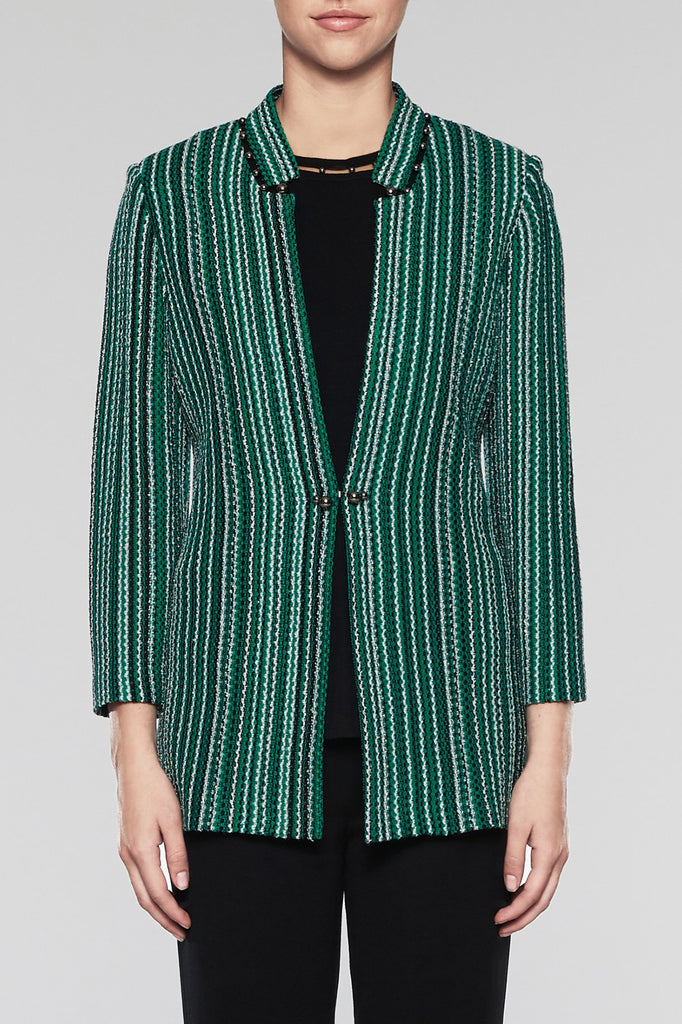 Bead Trim Jacket Color Pine/Black