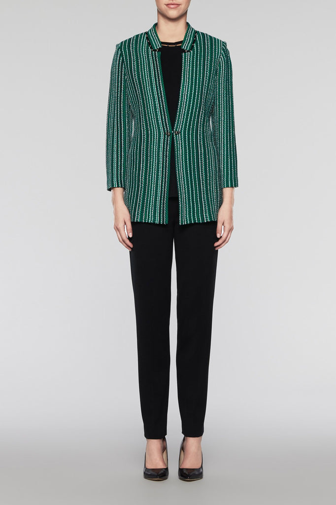 Bead Trim Jacket Color Pine/Black