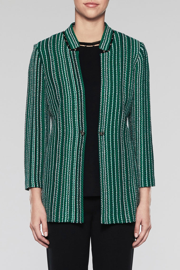 Bead Trim Jacket Color Pine/Black
