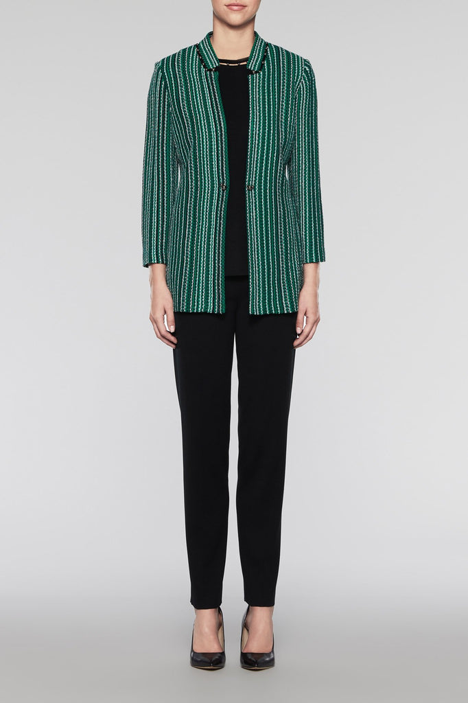Bead Trim Jacket Color Pine/Black