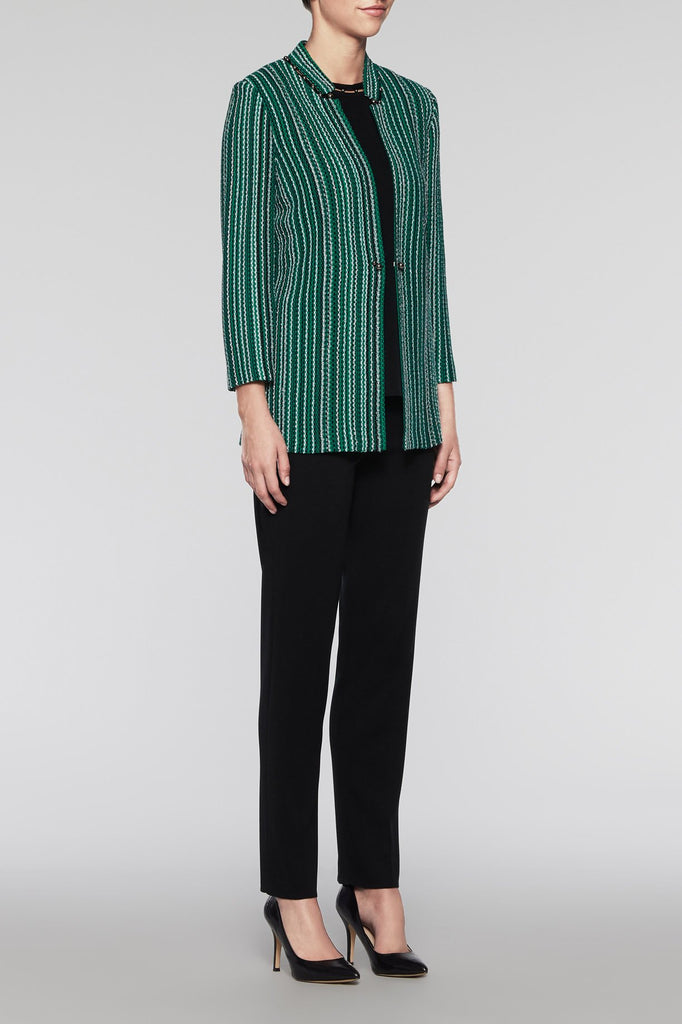 Bead Trim Jacket Color Pine/Black