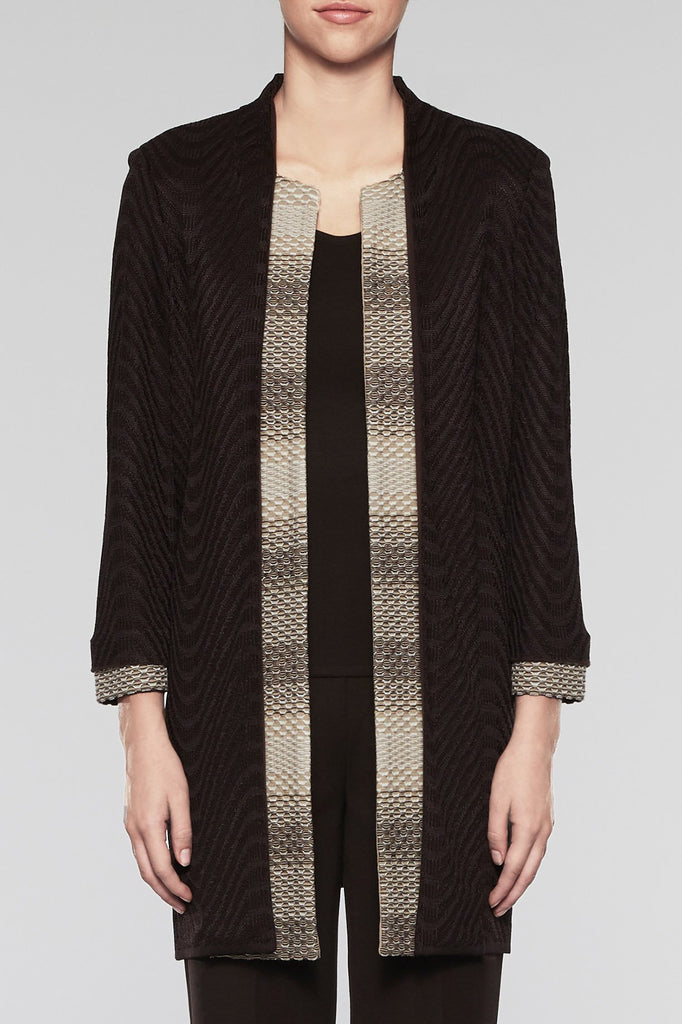 Layered Longline Jacket Color Coffee/Cedar/Woodchip