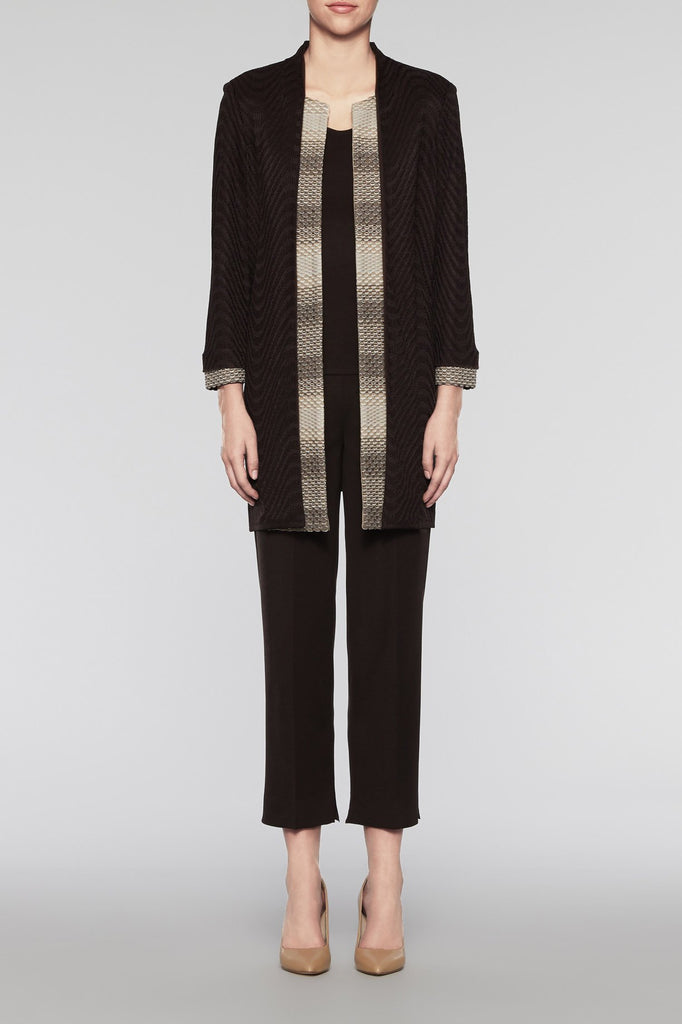 Layered Longline Jacket Color Coffee/Cedar/Woodchip