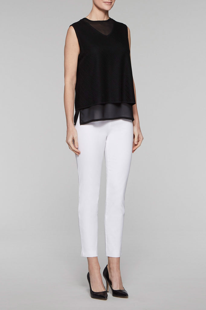 Sheer Layered Tank Color Black