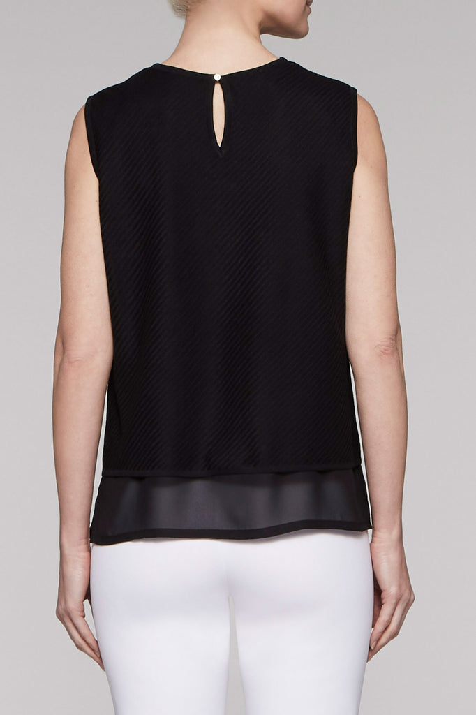 Sheer Layered Tank Color Black