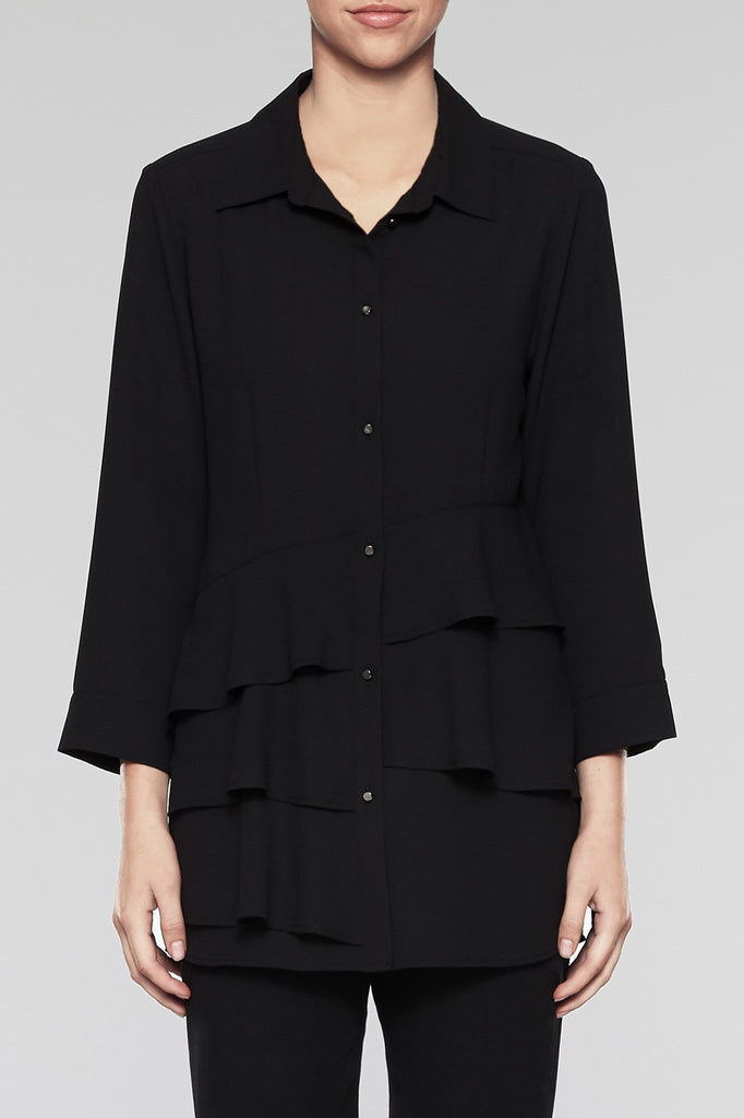 Ruffle Tier Blouse Color Black