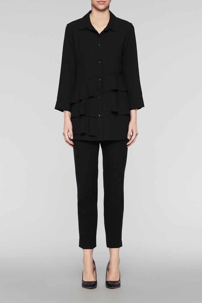Ruffle Tier Blouse Color Black