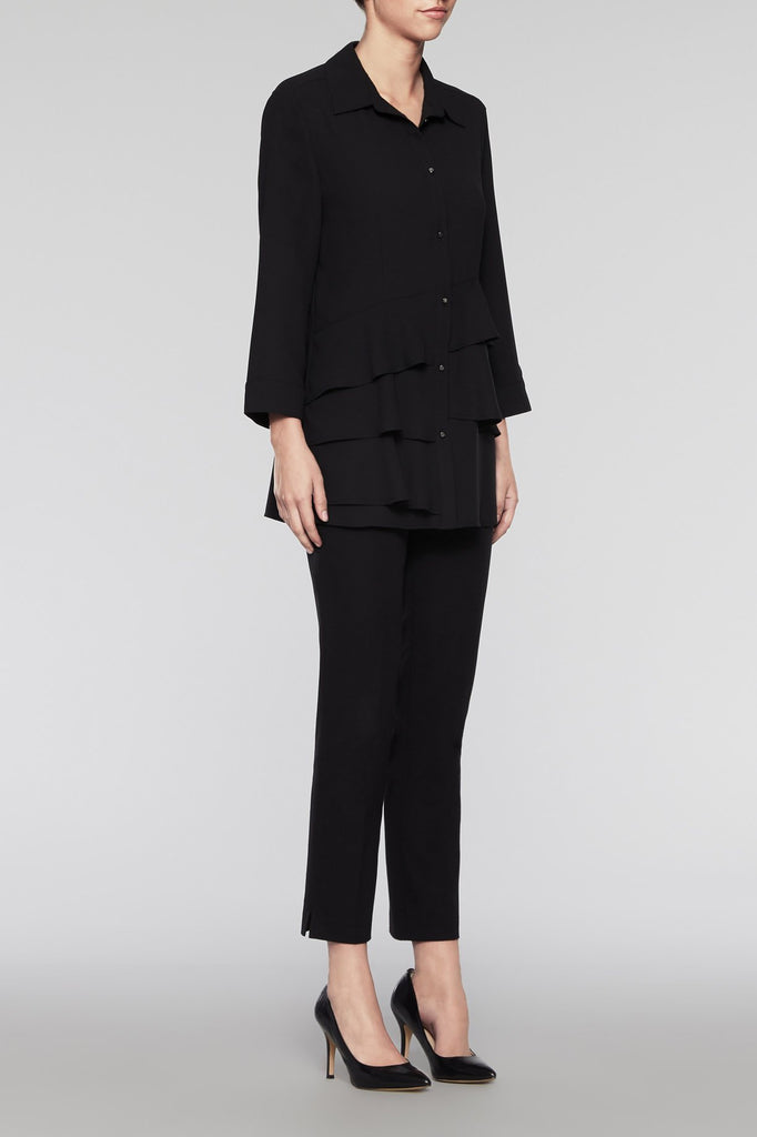 Ruffle Tier Blouse Color Black