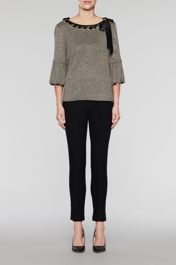 Ribbon Weave Tunic Color Black/Cedar