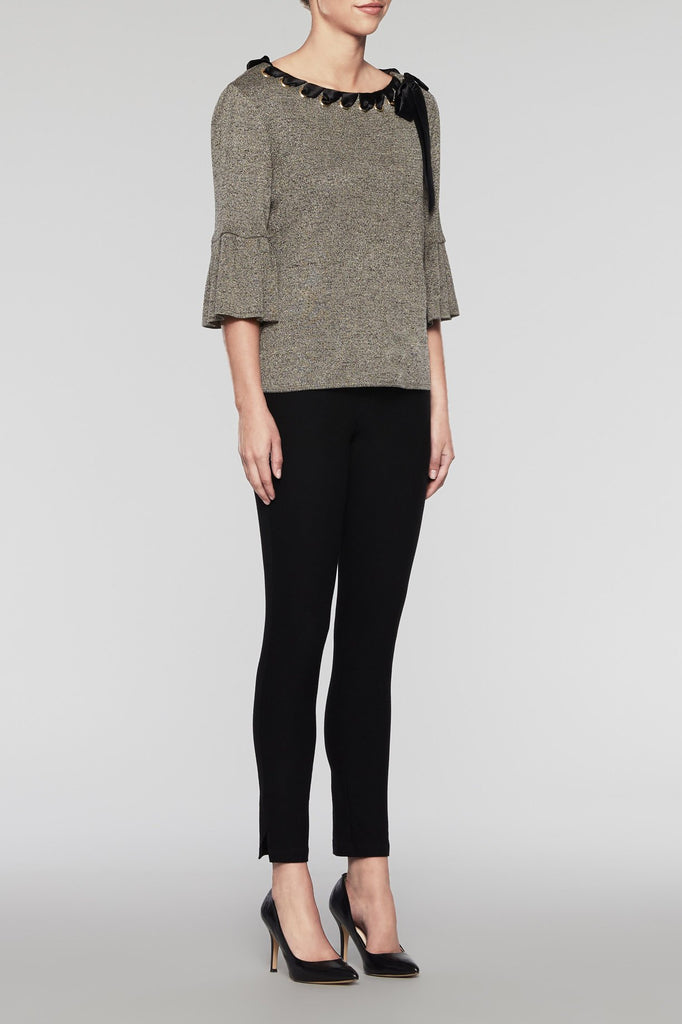 Ribbon Weave Tunic Color Black/Cedar