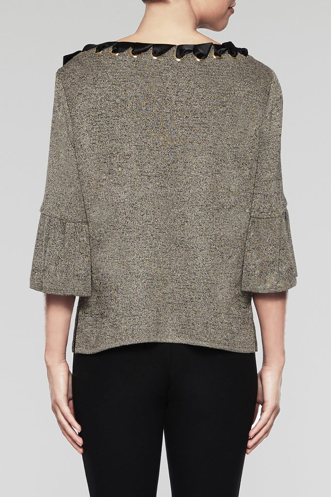 Ribbon Weave Tunic Color Black/Cedar