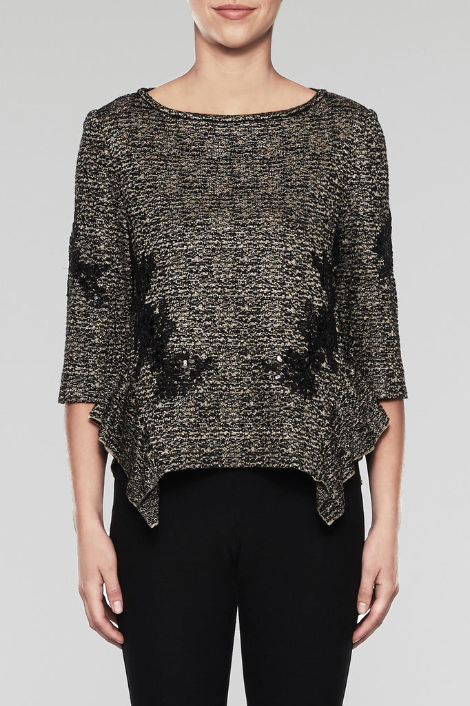 Asymmetrical Sequin Tunic Color Cedar/Black