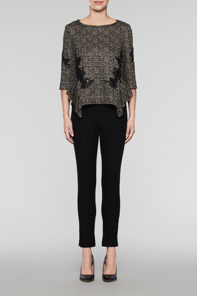 Asymmetrical Sequin Tunic Color Cedar/Black