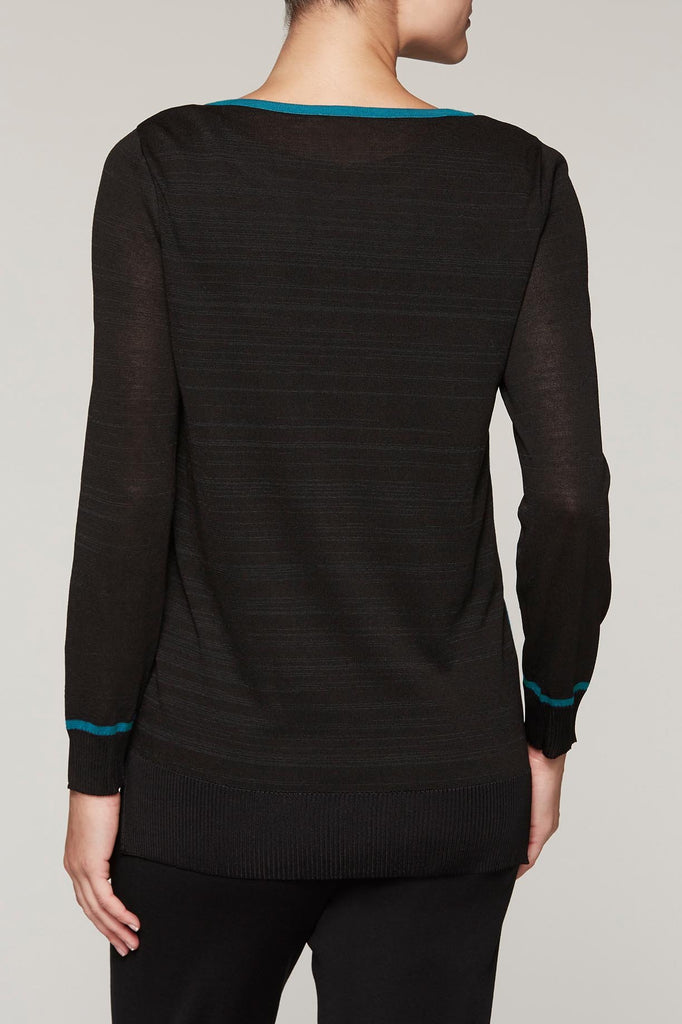 Abstract Zig-Zag Tunic Color Horizon/Black