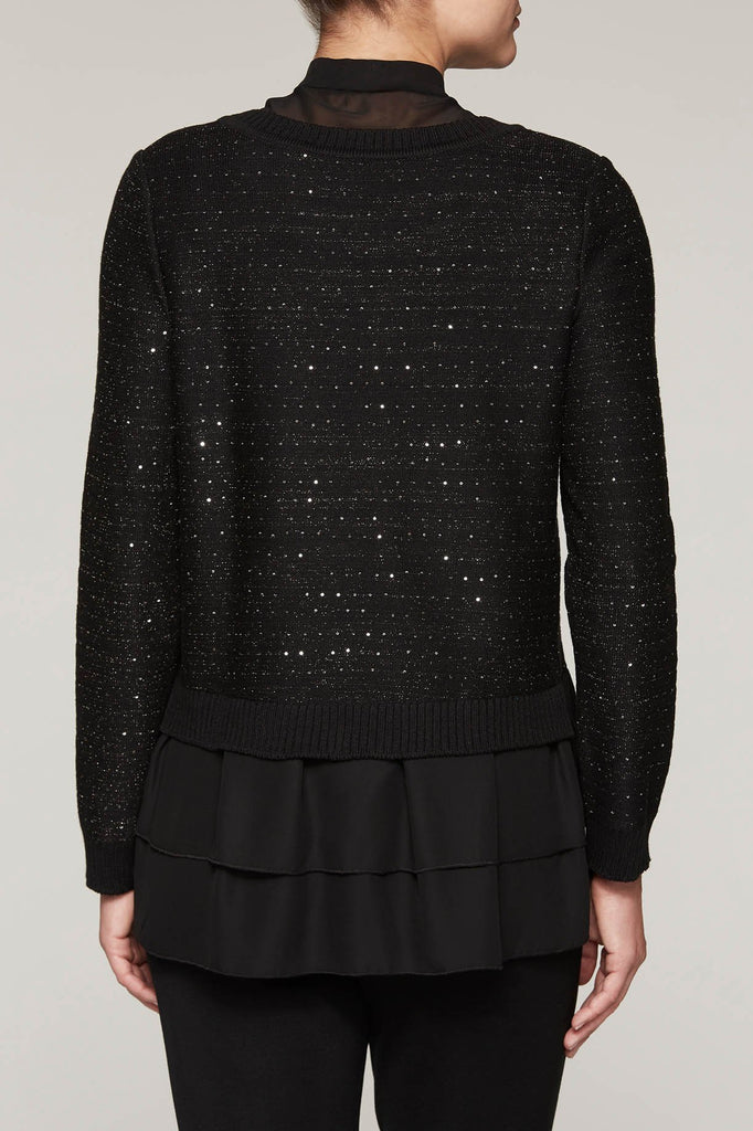 Shimmering Layered Sweater Color Black