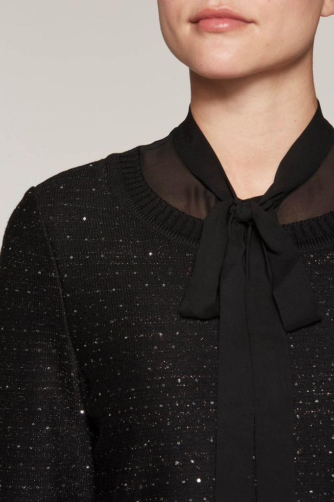 Shimmering Layered Sweater Color Black