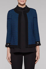 Ribbon Laced Jacket Color Blue Creek/Black