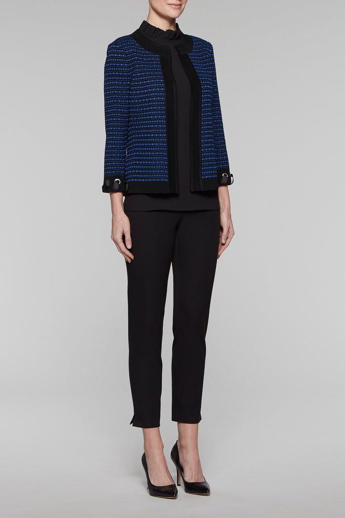 Ribbon Laced Jacket Color Blue Creek/Black