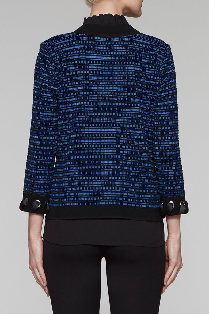 Ribbon Laced Jacket Color Blue Creek/Black