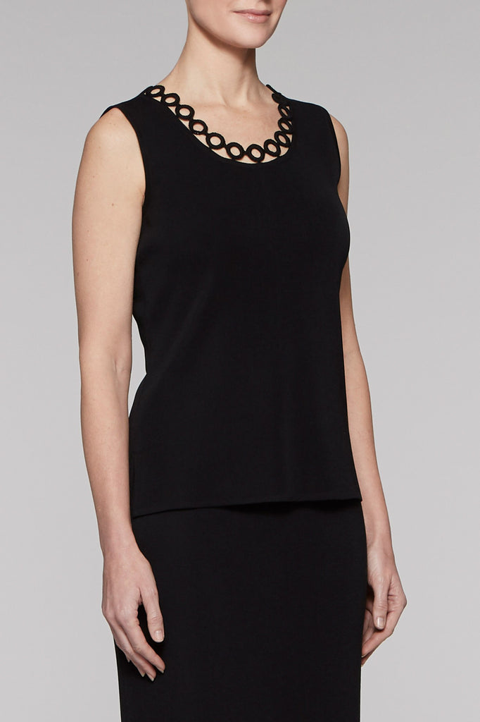 Loop Trim Scoop Neck Tank Color Black