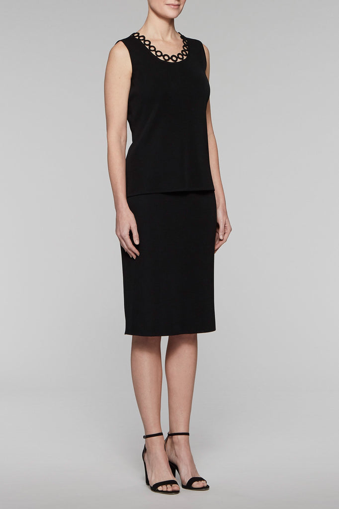 Loop Trim Scoop Neck Tank Color Black