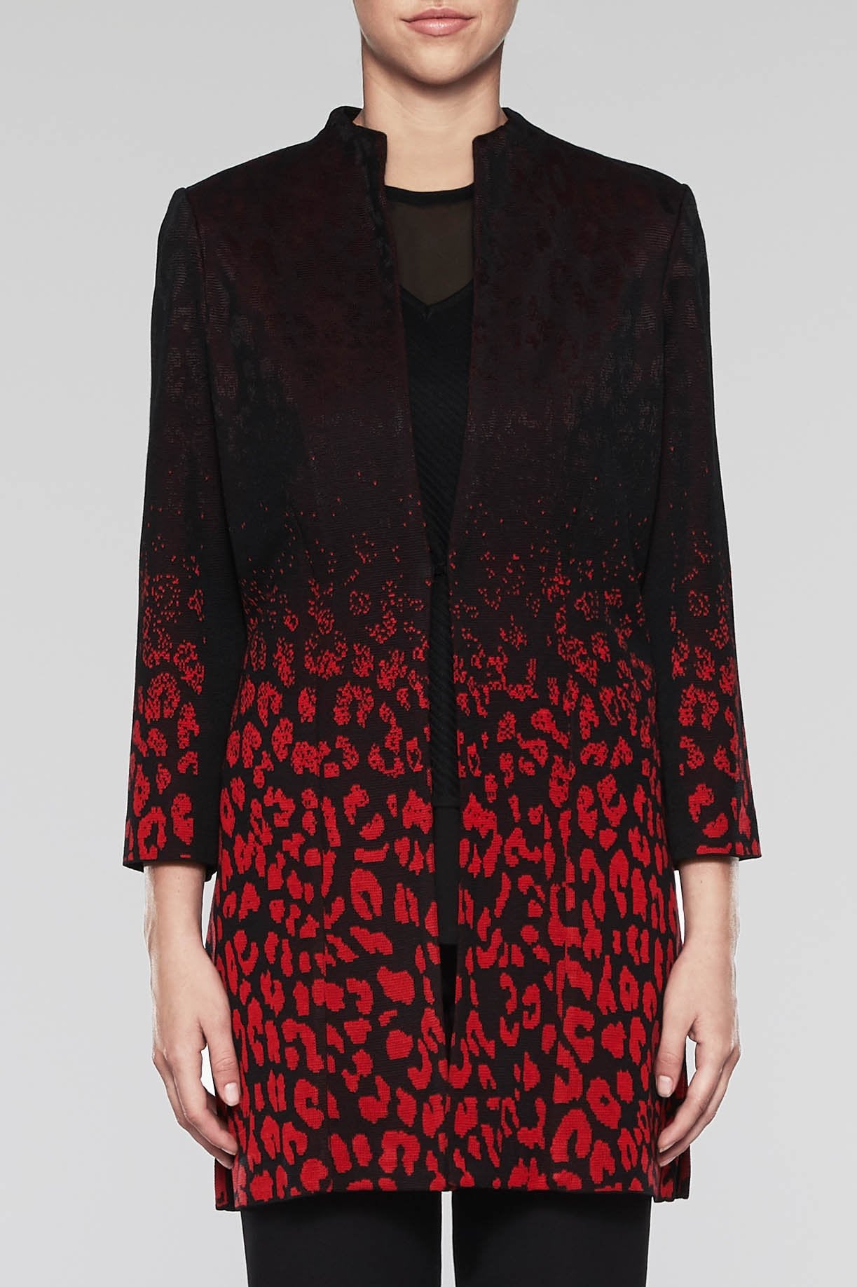 Ombré Jacquard Longline Jacket