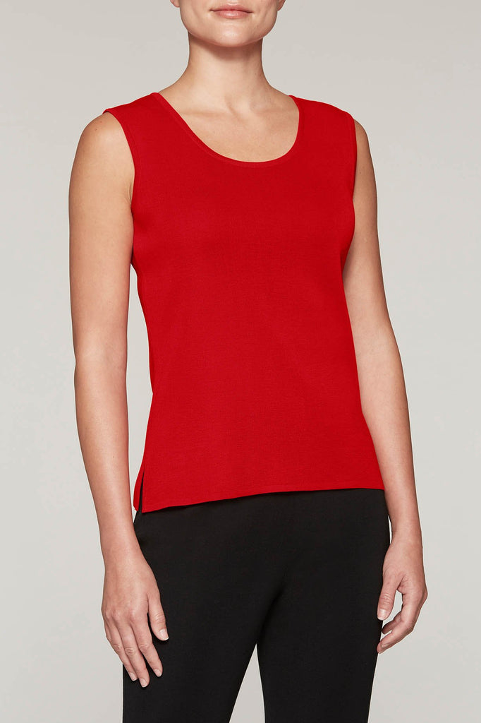 Bushberry Scoop Neck Tank Color Bushberry Red
