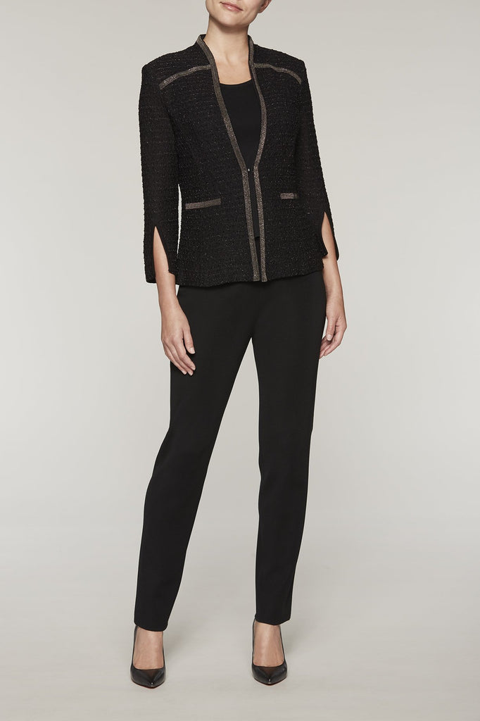 Textured Split Sleeve Jacket Color Black