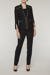 Textured Split Sleeve Jacket Color Black