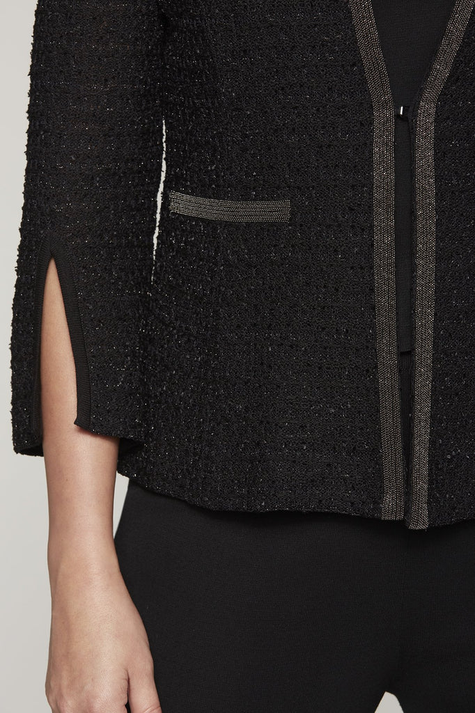 Textured Split Sleeve Jacket Color Black