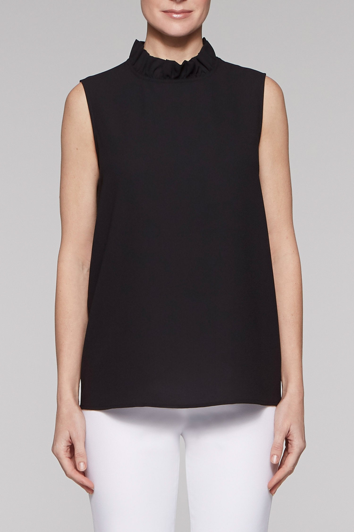 Ruffle Mock Neck Tank