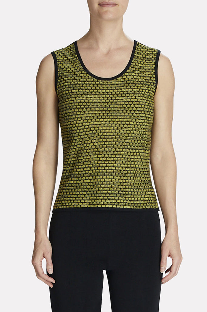 Dotted Textured Tank Color Black/Turmeric