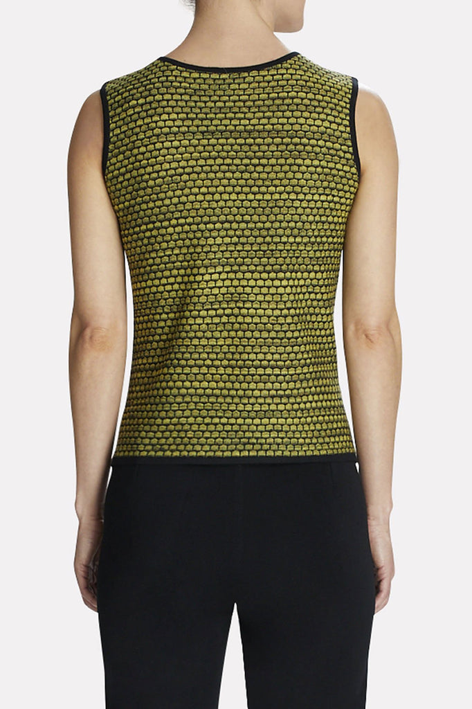 Dotted Textured Tank Color Black/Turmeric