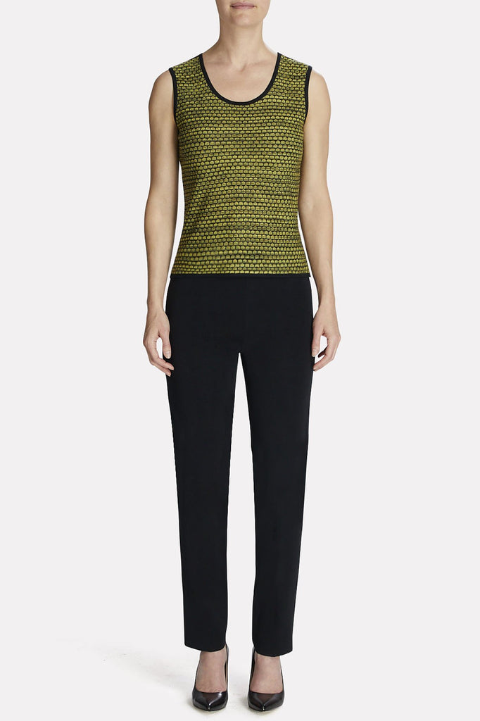 Dotted Textured Tank Color Black/Turmeric