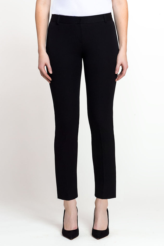 Front-Tab Black Woven Pant Black