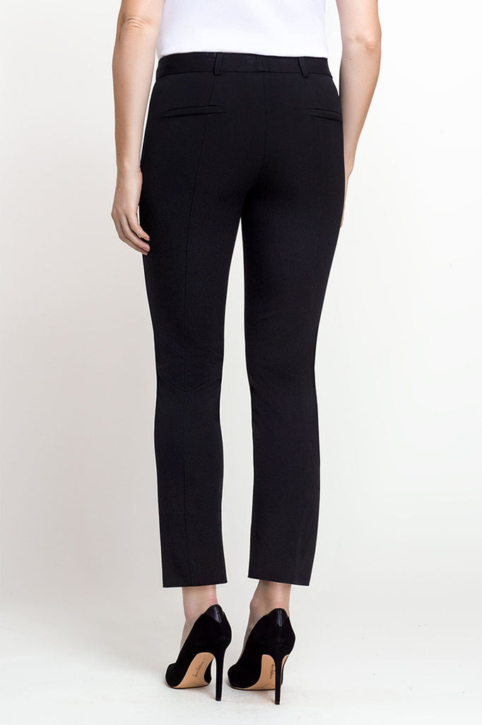 Front-Tab Black Woven Pant Black
