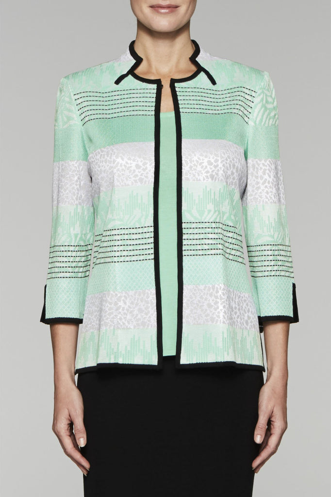 Inverted Notch Collar Jacket Color Herb/Black/White/Cloud