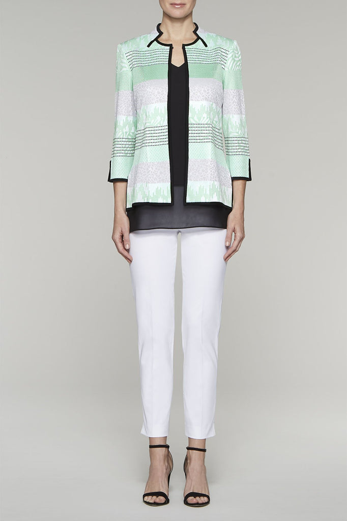 Inverted Notch Collar Jacket Color Herb/Black/White/Cloud