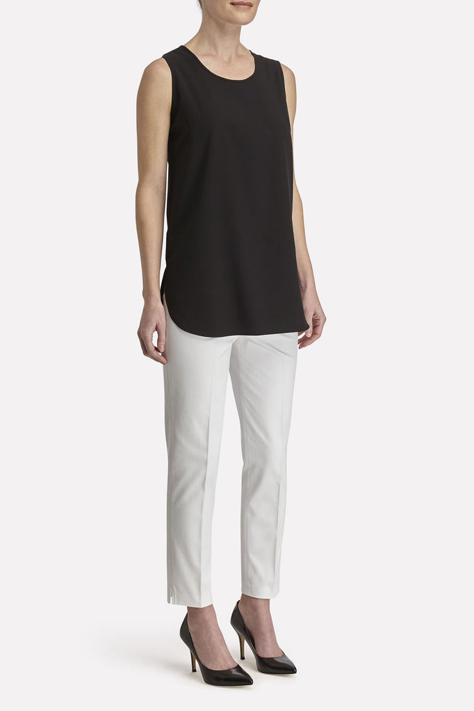 Long Sleeveless Woven Tunic Color Black
