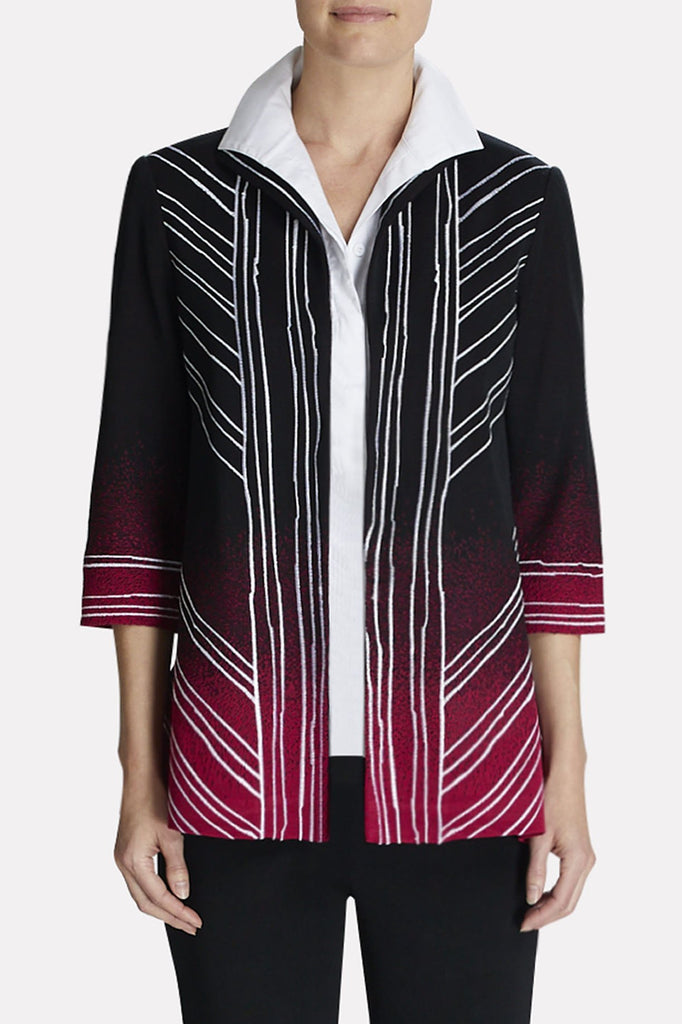 Ombre Embroidered Jacket Color Charged Pink/Black/Ivory