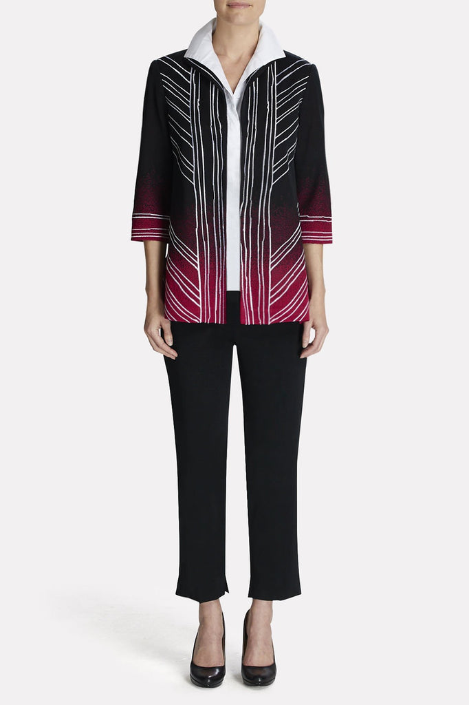 Ombre Embroidered Jacket Color Charged Pink/Black/Ivory