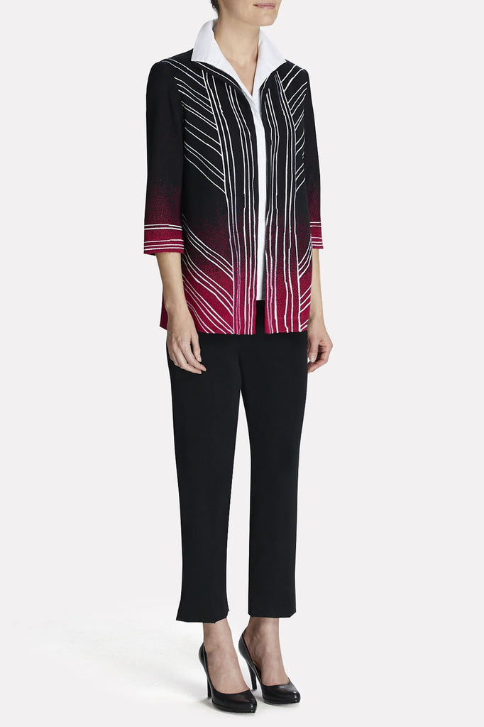 Ombre Embroidered Jacket Color Charged Pink/Black/Ivory