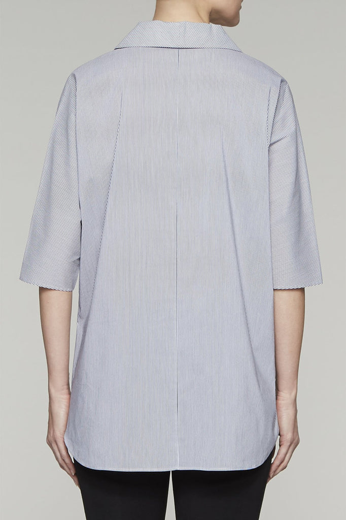 Pinstripe Pullover Blouse Color Black/White