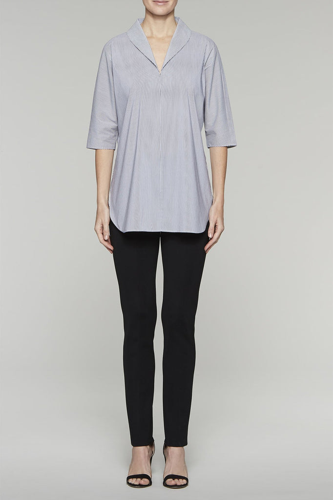 Pinstripe Pullover Blouse Color Black/White