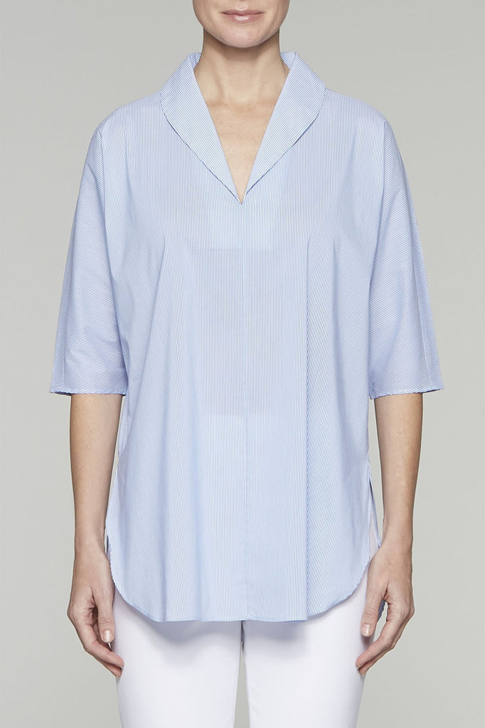 Pinstripe Pullover Blouse Color Black/White