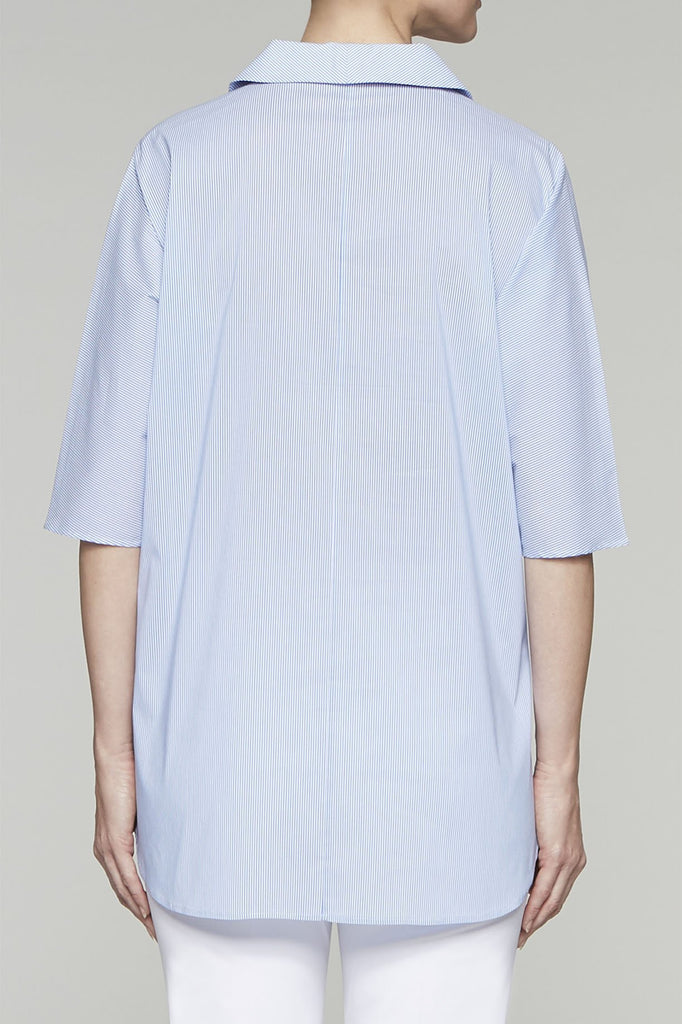 Pinstripe Pullover Blouse Color Black/White