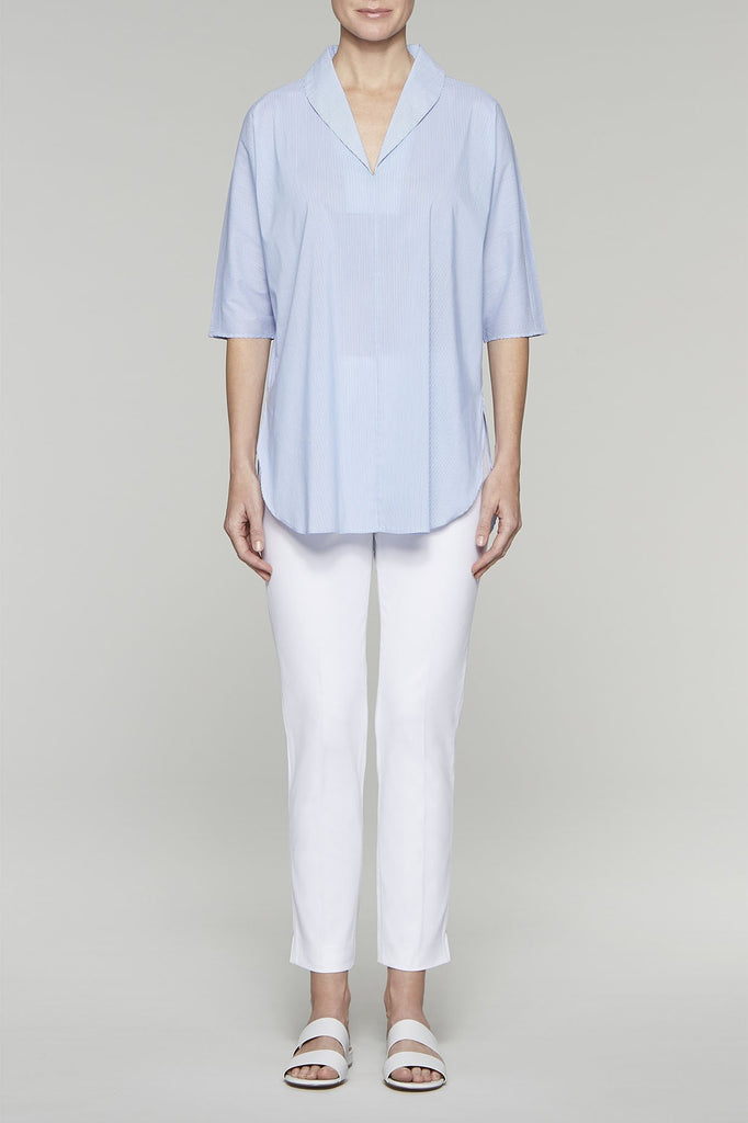 Pinstripe Pullover Blouse Color Black/White