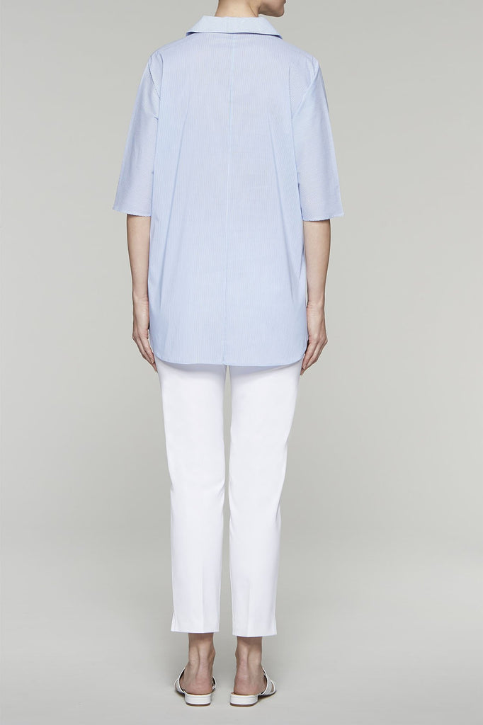 Pinstripe Pullover Blouse Color Black/White