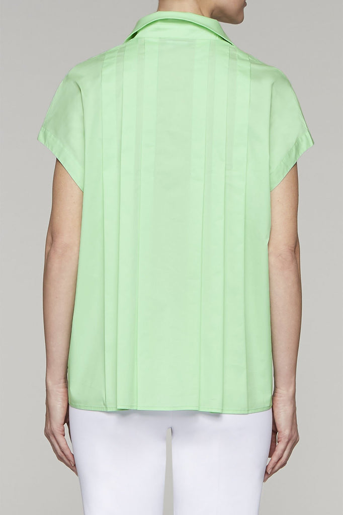 Pleated Back Button-Up Blouse Color Mint