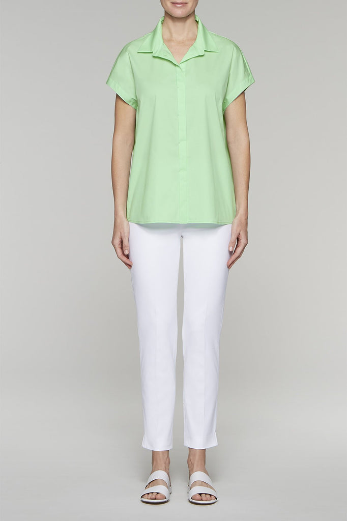 Pleated Back Button-Up Blouse Color Mint
